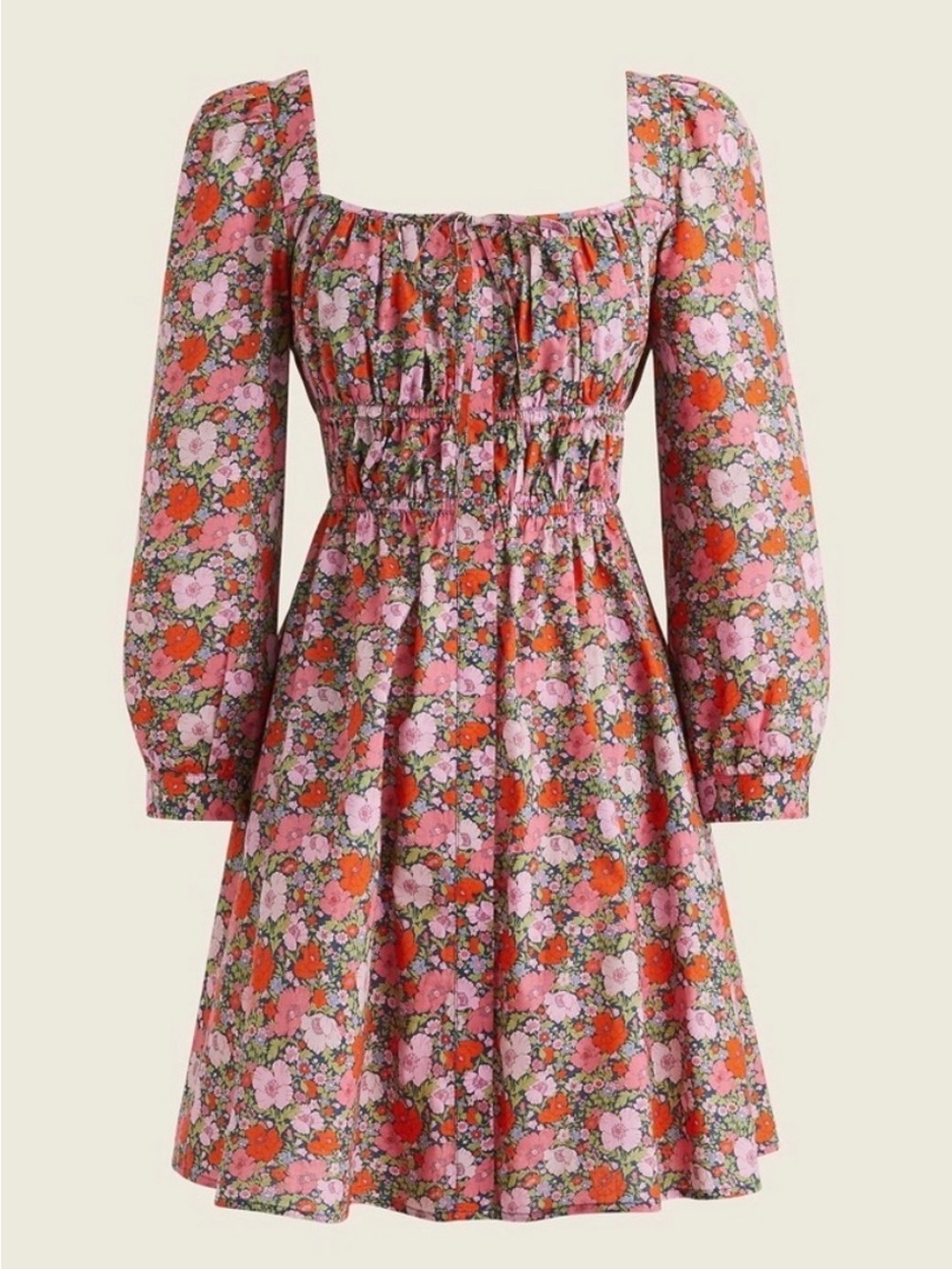 J.Crew Floral Mini Dress in Pink & Orange Flowers Like New